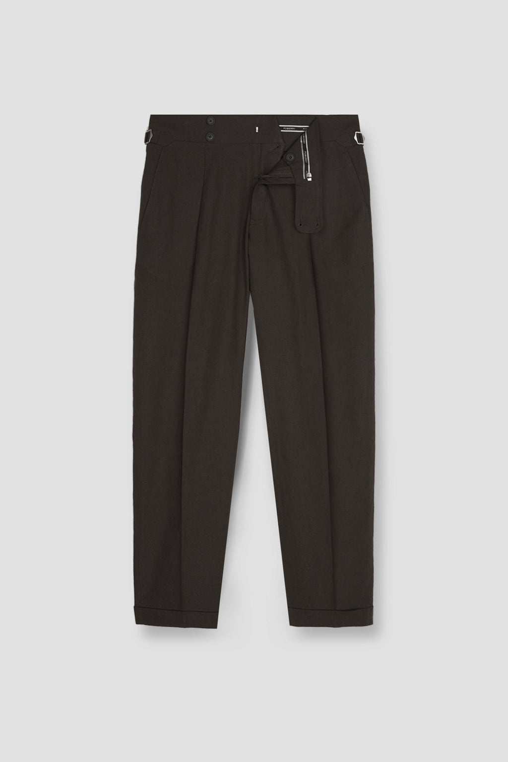 Chocolate Brown Linen Trousers