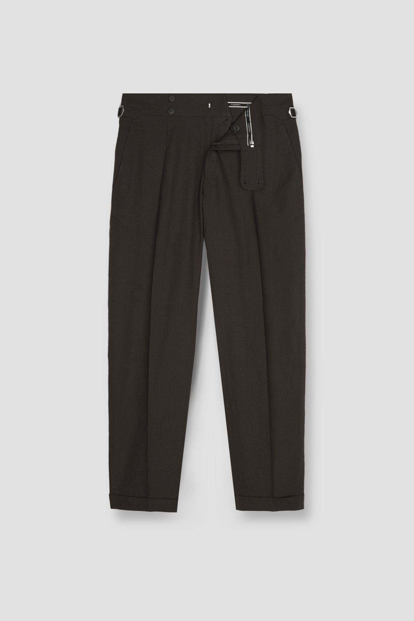 Chocolate Brown Linen Trousers