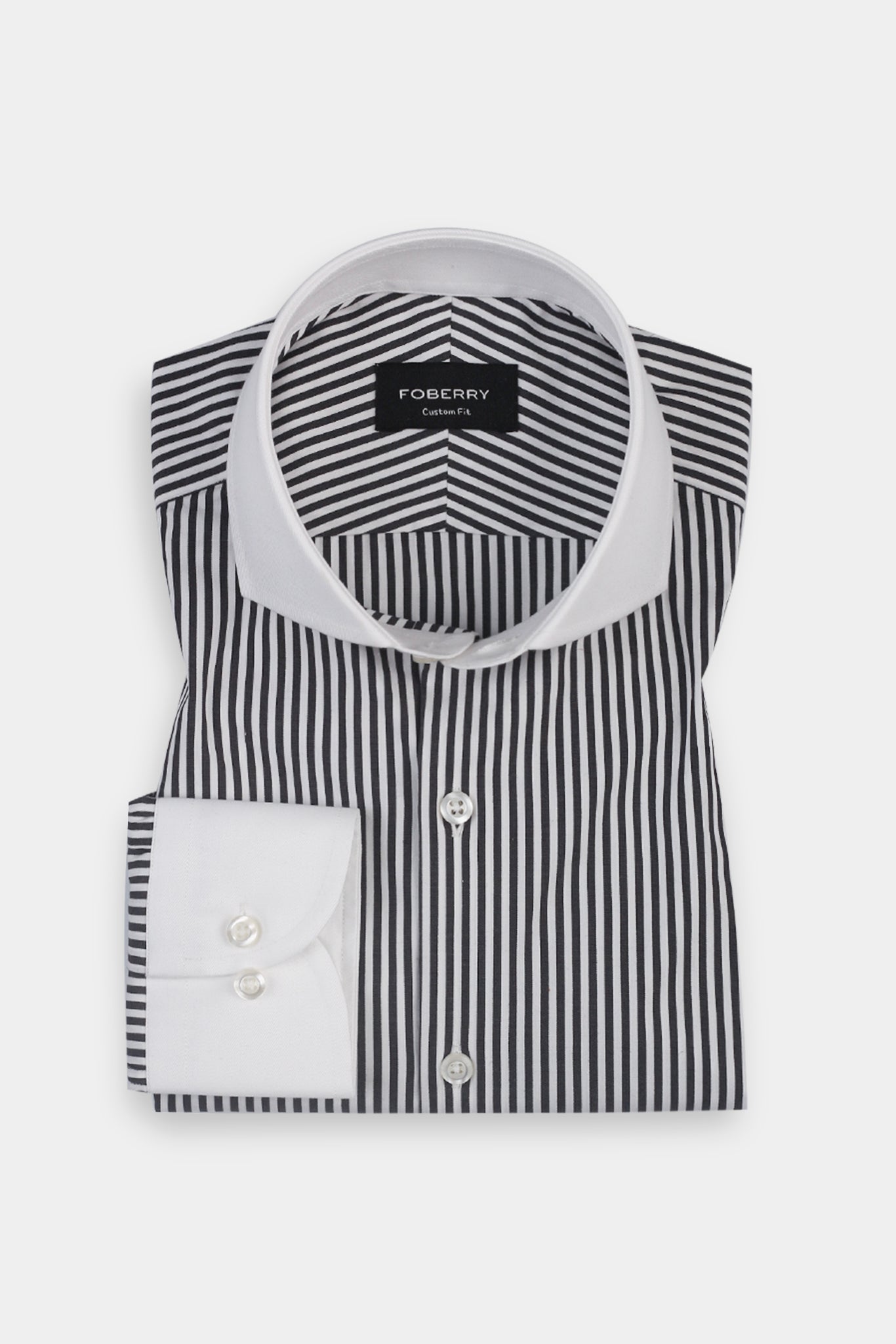 Charcoal Grey Bankers Stripes Shirt