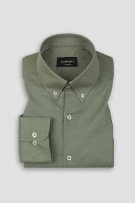 Soft Crocodile Green Irish Linen Shirt