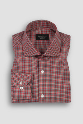 Maroon Black Houndstooth Shirt