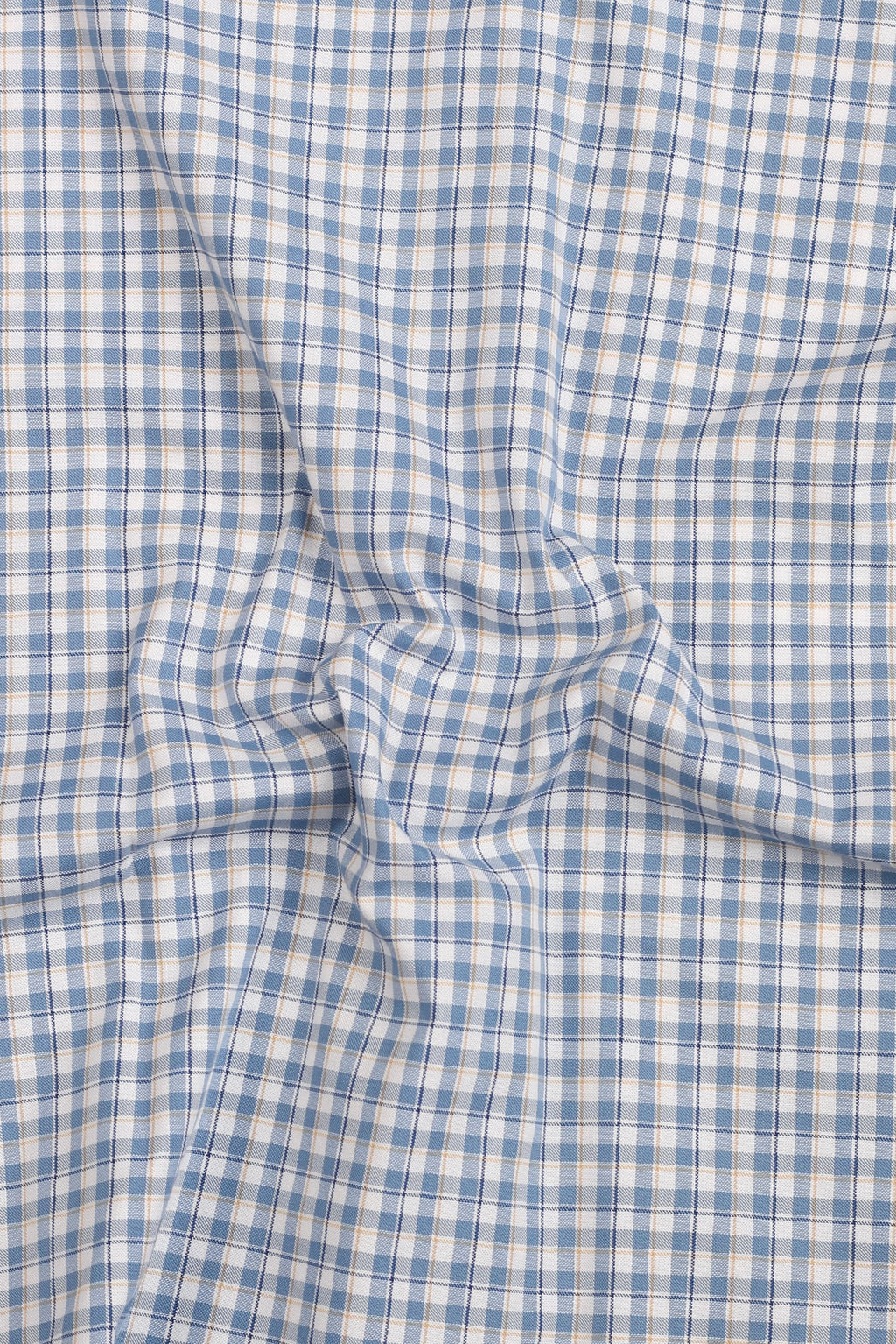 Soft Sky Blue & Mustard Gingham Shirt