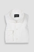 White Linen Patterned Shirt