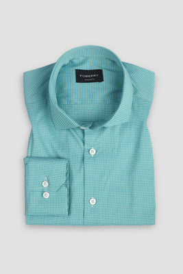 Teal Green Micro Gingham Shirt