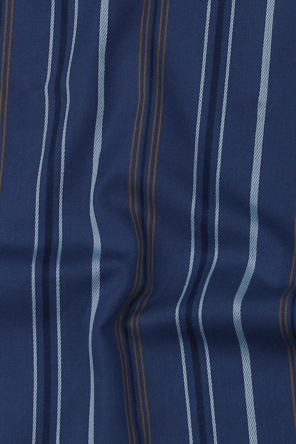 Cobalt Blue with Mustard Hairline Striped Shirt