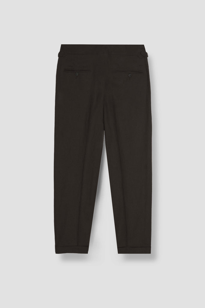 Chocolate Brown Linen Trousers
