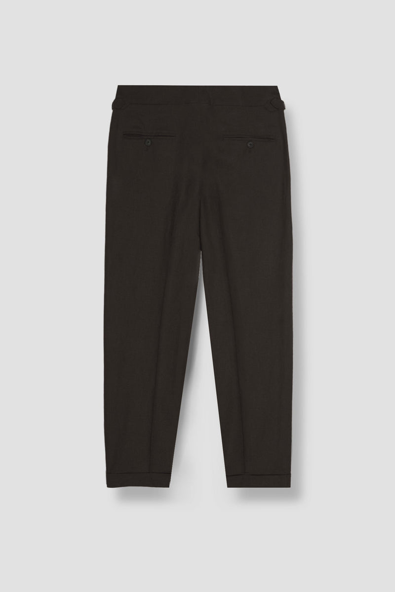 Chocolate Brown Linen Trousers