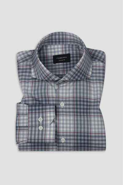 Salt Blue and White Check Shirt