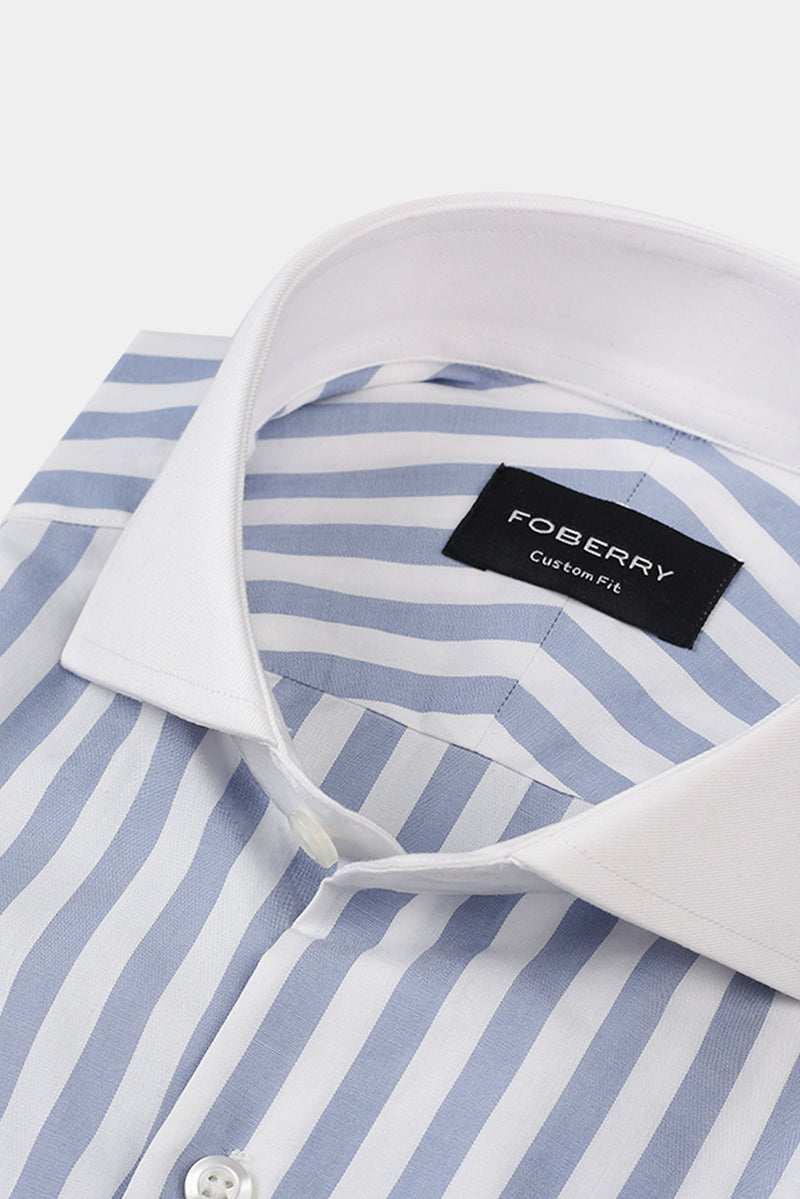 Sapphire Blue Bold Stripes Shirt