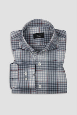 Salt Blue and White Check Shirt - Foberry USA