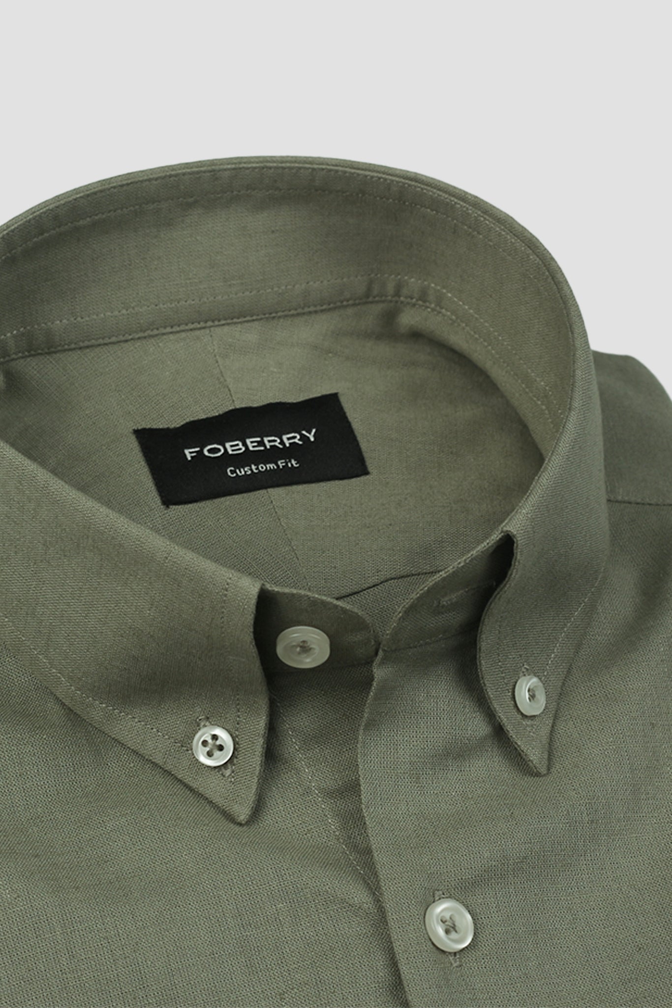 Soft Crocodile Green Irish Linen Shirt