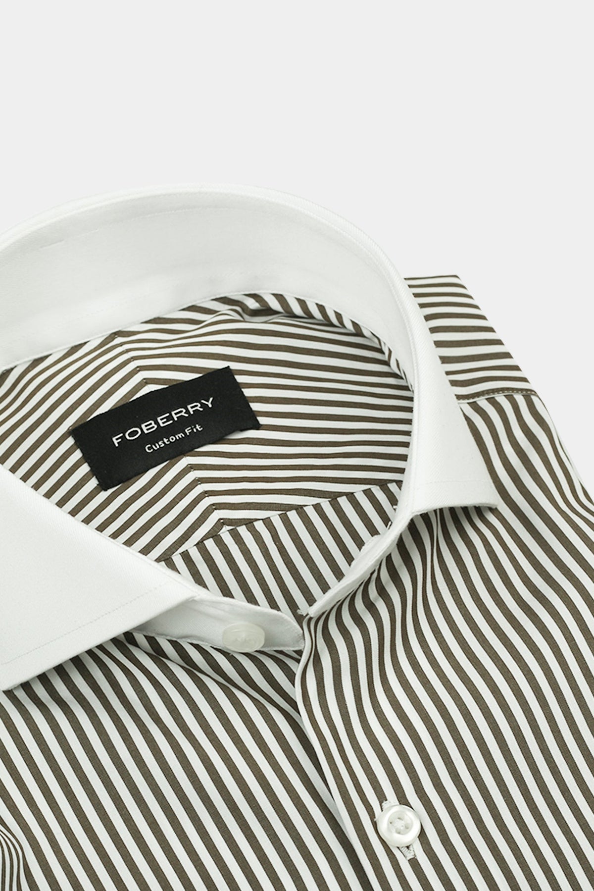 Olive Green Bankers Stripes Shirt