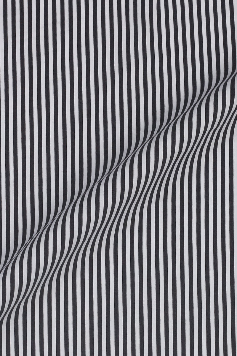 Charcoal Grey Bankers Stripes