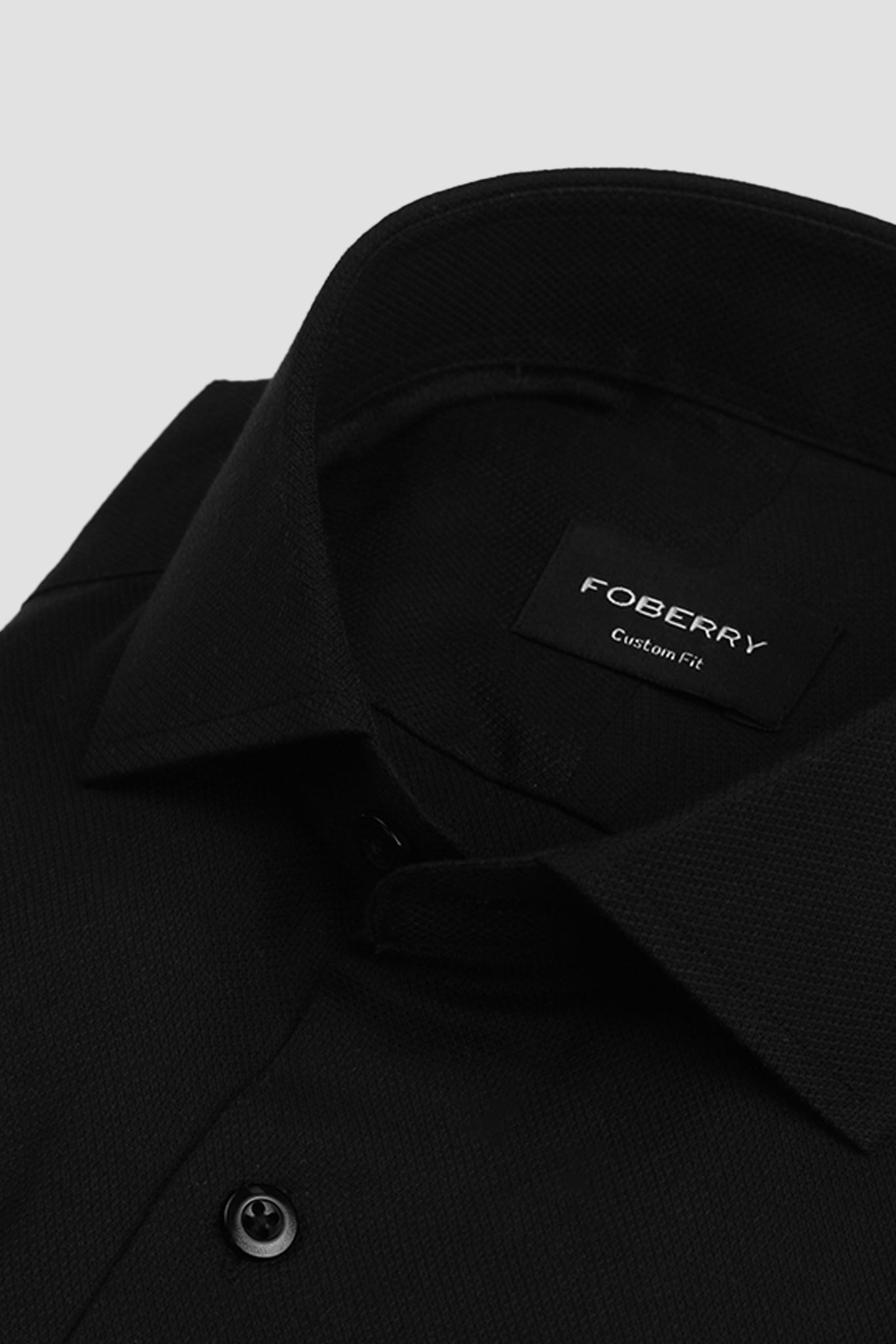 Black Self Structured Shirt