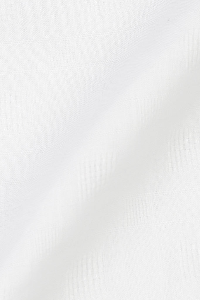 White Linen Patterned Shirt