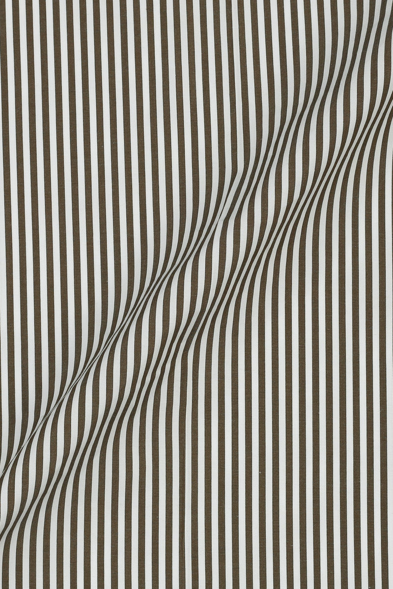 Olive Green Bankers Stripes Shirt