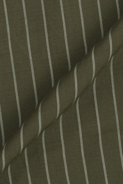 Olive Green White Striped