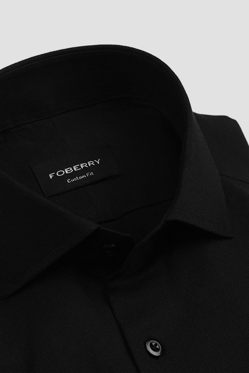Black Self Structured Shirt