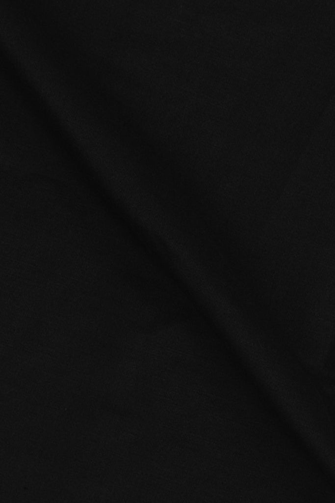Black Linen Band Collar Shirt