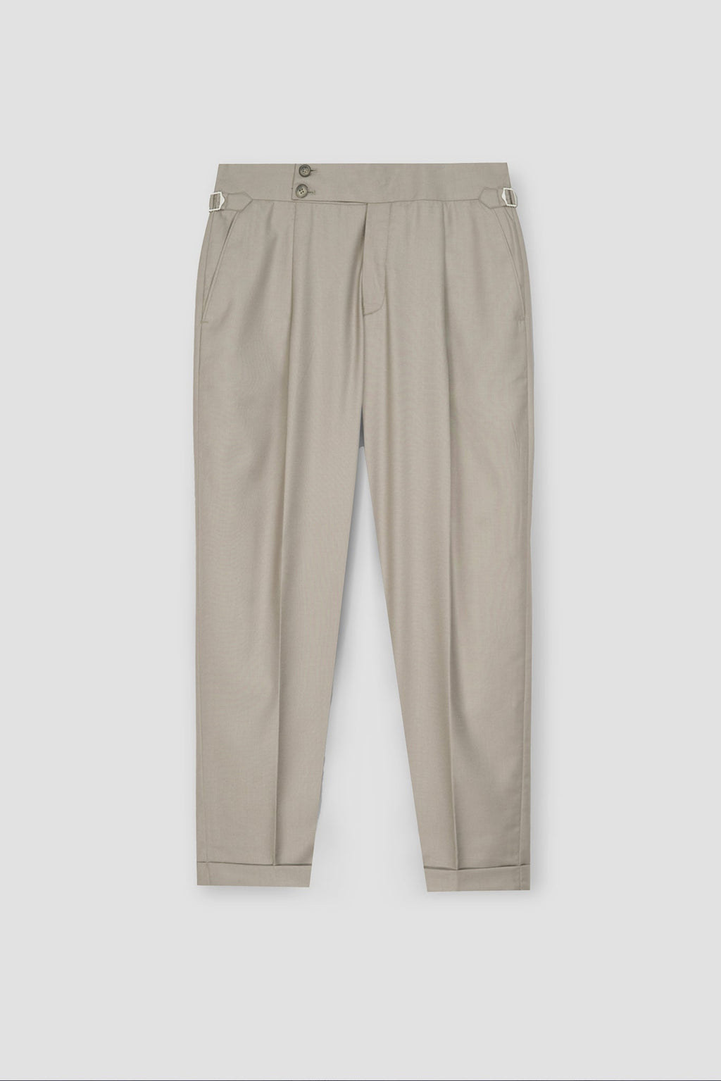 Lime Beige Tropical Wool Blended Dress Pant