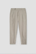 Lime Beige Tropical Wool Blended Dress Pant
