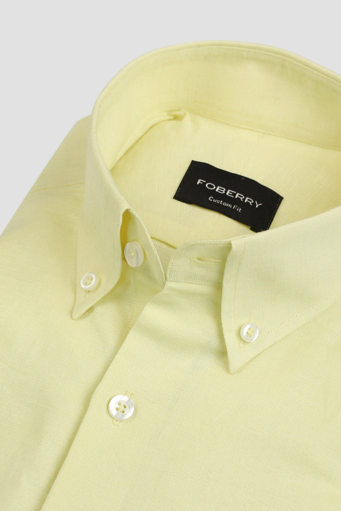Yellow Lime Italian Linen Shirt