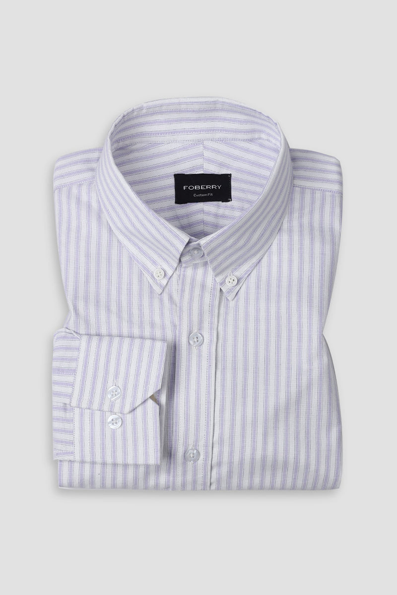 Lilac Oxford Striped Shirt