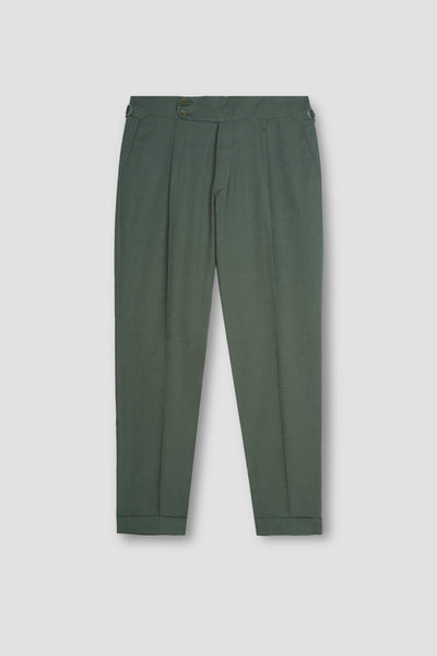 Olive Green Linen Trousers