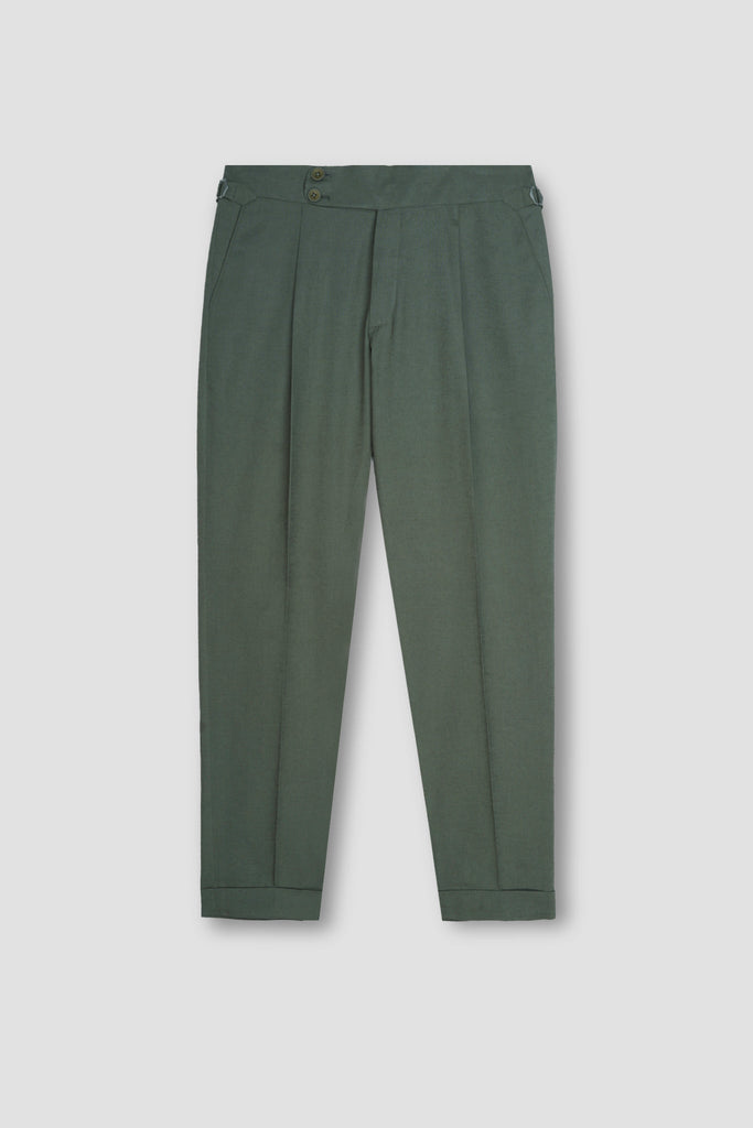 Olive Green Linen Trousers