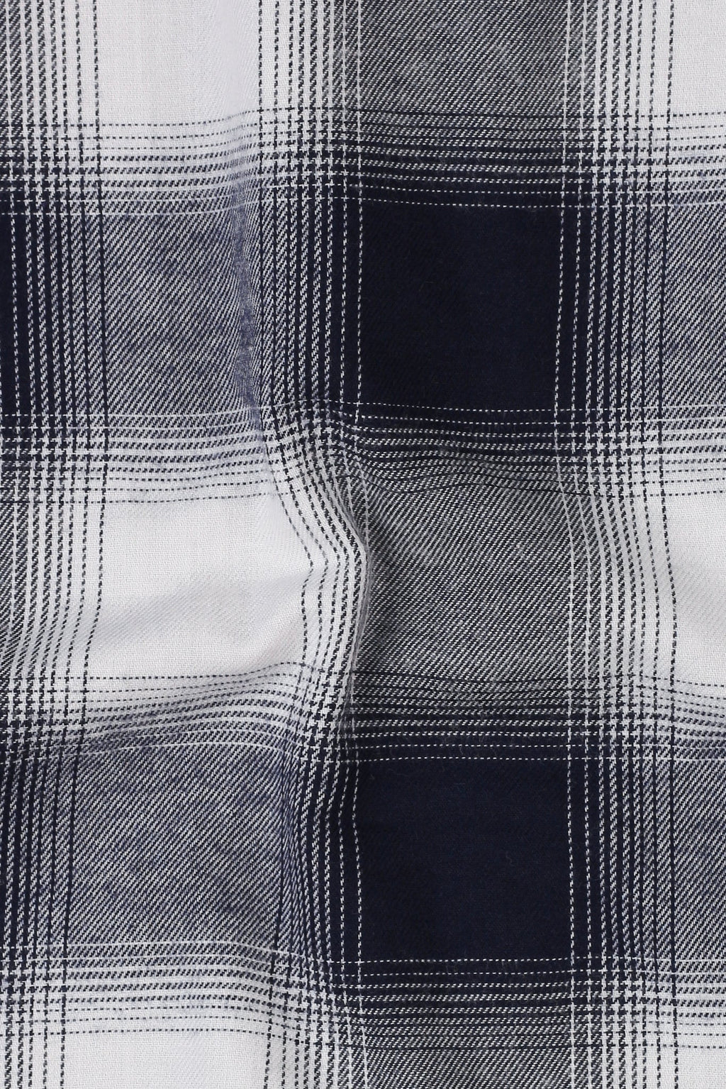 Blue and White Madras Winter Flannel Shirt