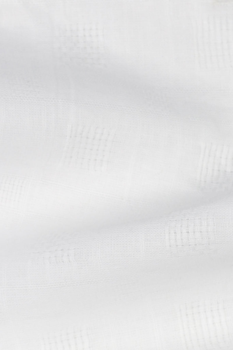 White Linen Patterned Shirt