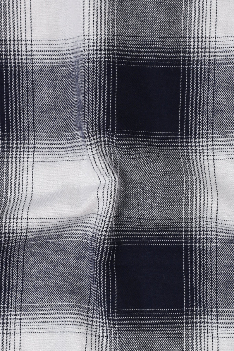 Blue and White Madras Winter Flannel