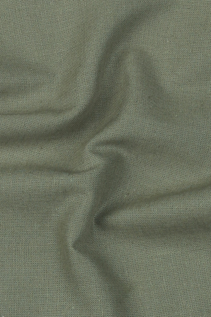 Soft Crocodile Green Irish Linen Shirt