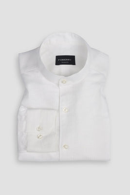 White Structured Linen Shirt