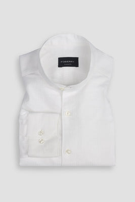 White Structured Linen Shirt