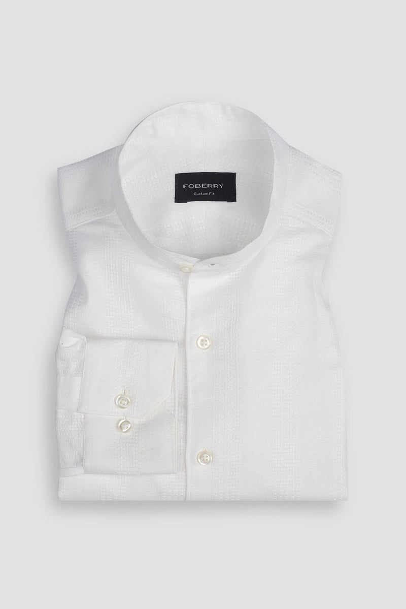 White Structured Linen Shirt