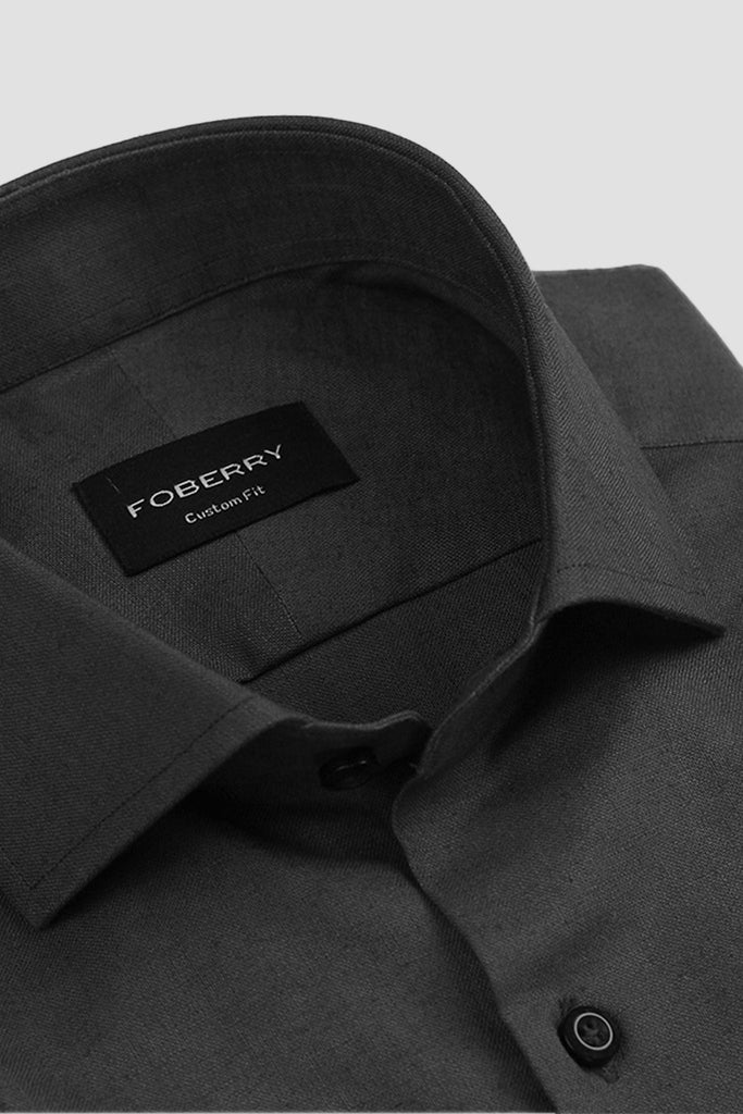 Soft Charcoal Grey Linen Shirt