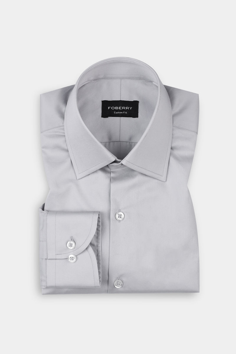 Platinum Grey Egyptian Poplin Shirt