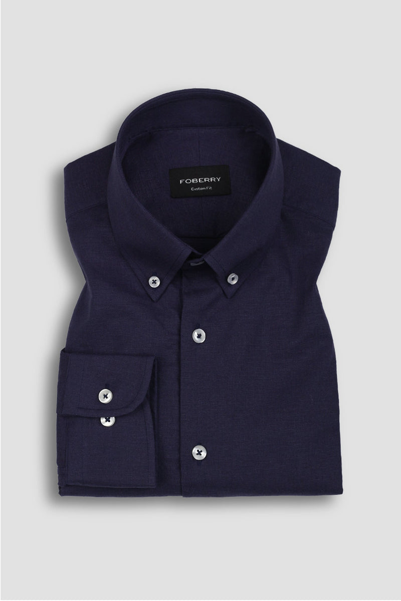 Indigo Blue Linen Shirt