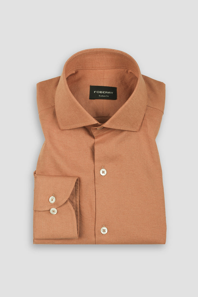 Woody Brown Italian Linen Shirt