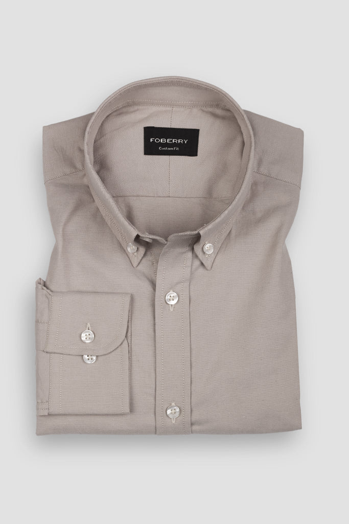 Crisp Beige Oxford Shirt