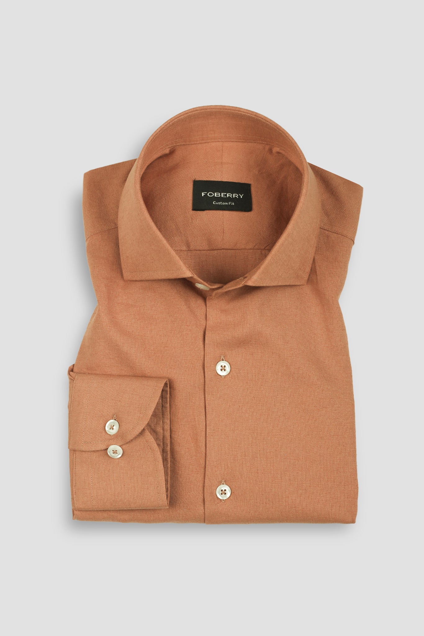 Woody Brown Italian Linen Shirt