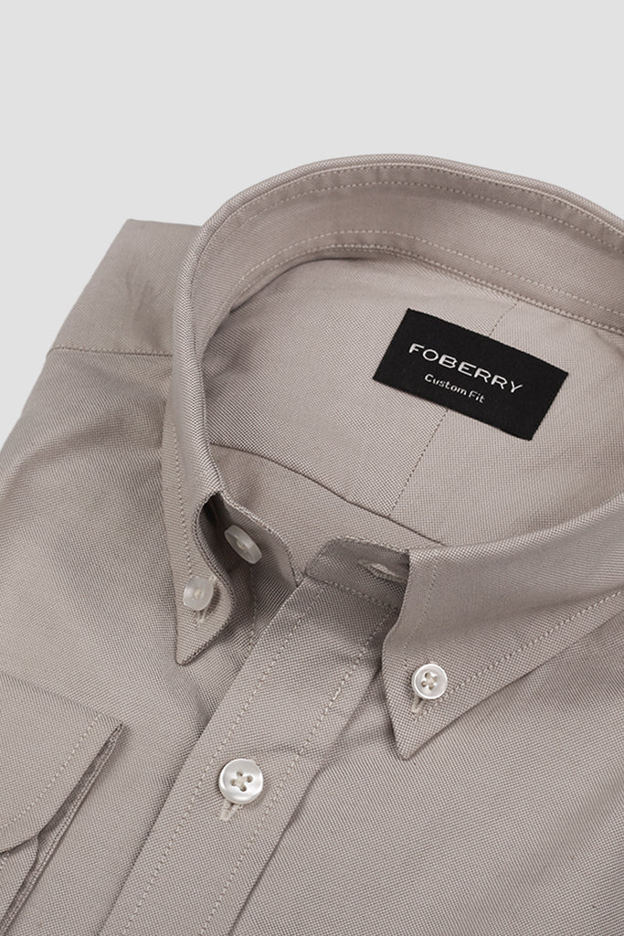 Crisp Beige Oxford Shirt