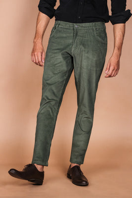 Seaweed Green Five Pocket Corduroy Trouser - Foberry USA