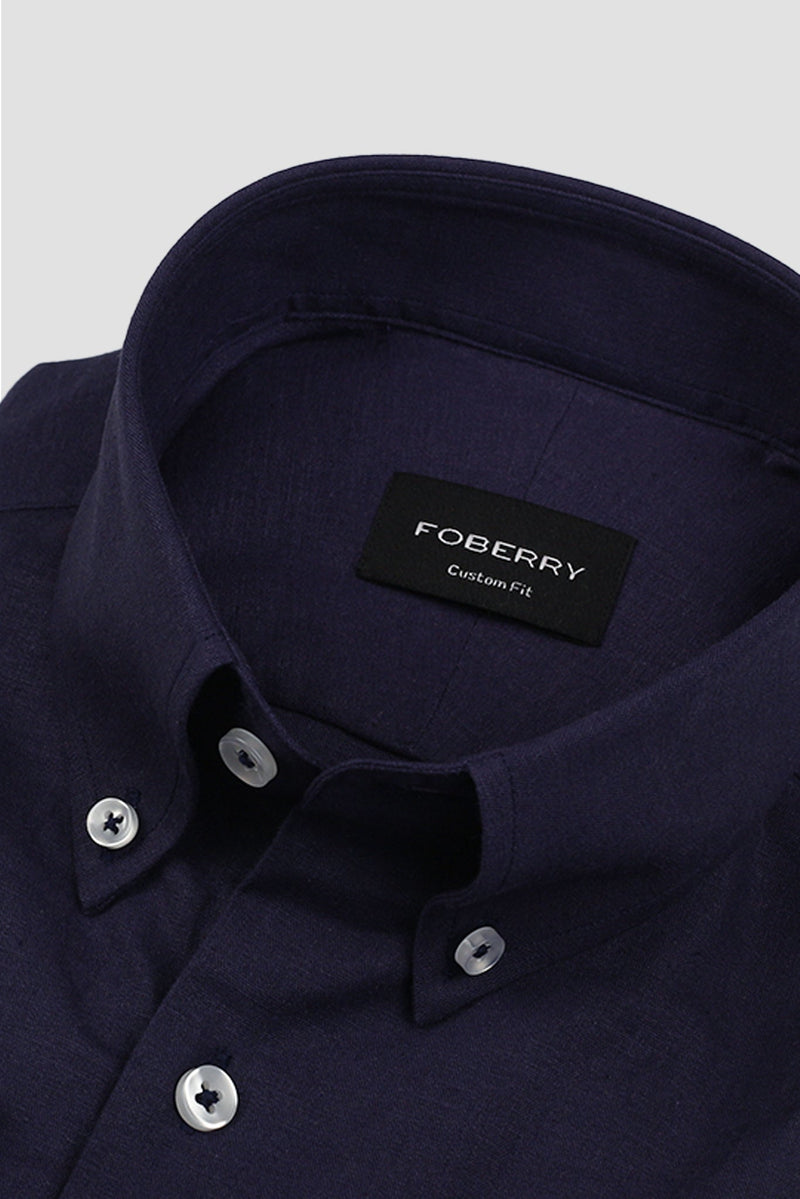 Indigo Blue Linen Shirt