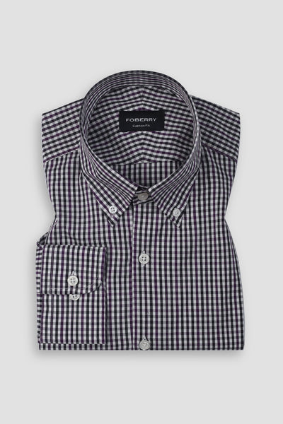 Magenta & Black Gingham Shirt