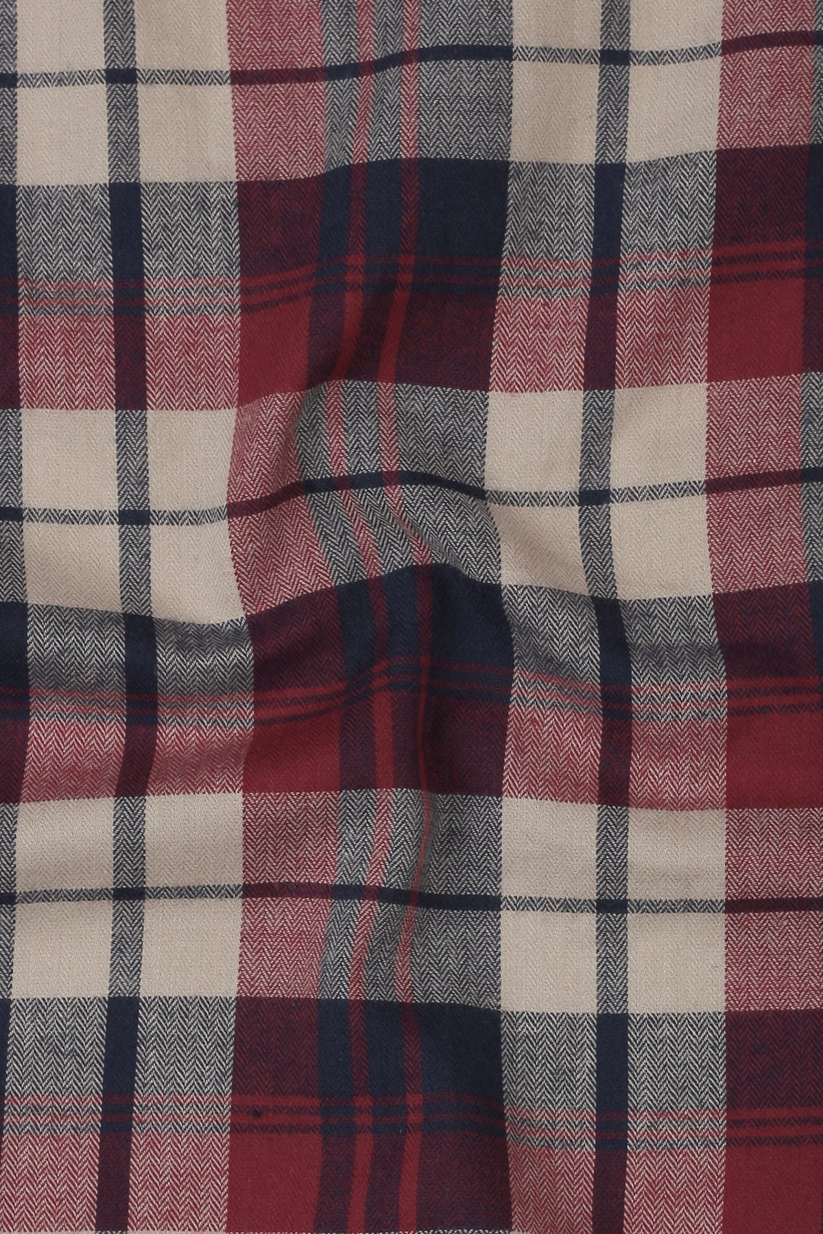 Beige Blue Tartan Winter Flannel