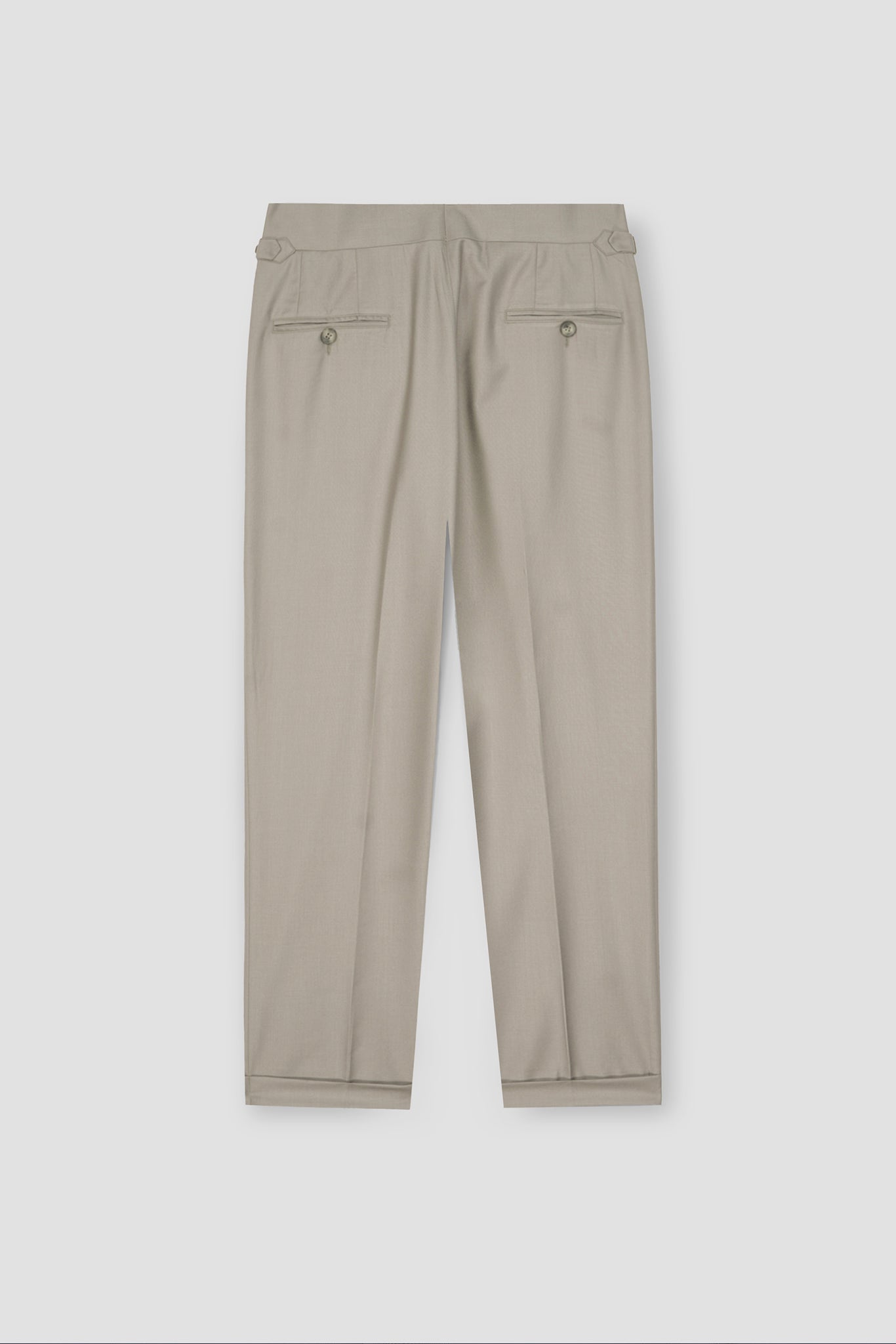Lime Beige Tropical Wool Blended Dress Pant