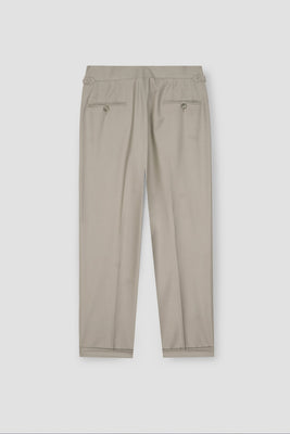 Lime Beige Tropical Wool Blended Dress Pant