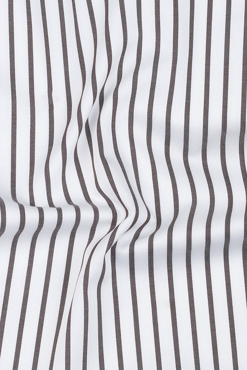 Brown Twill Striped Shirt
